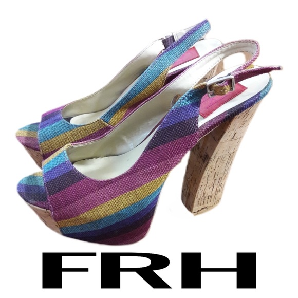 FRH Shoes - FRH Rainbow Platform Sandals Womens Size 9